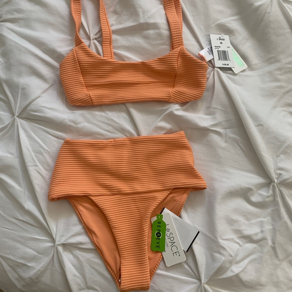 L*Space Eco-Chic Jess Bikini Top and Designer Bottom - Tangerine